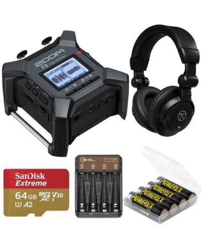 Zoom F3 2-Channel/2-Track Field Recorder, Bundle with Included Value
