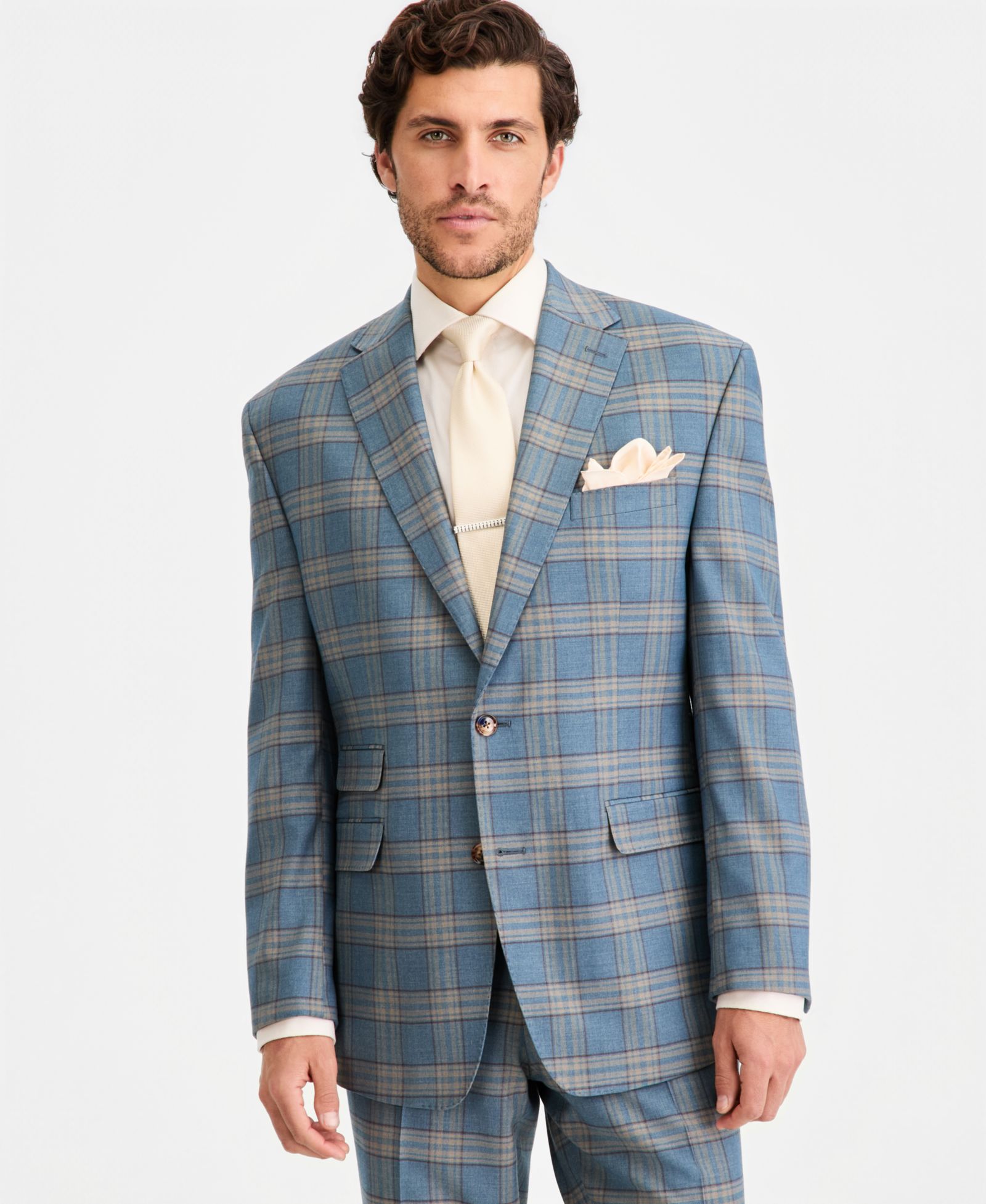 Tayion Collection Men's Classic-Fit Plaid Suit Separate Jacket