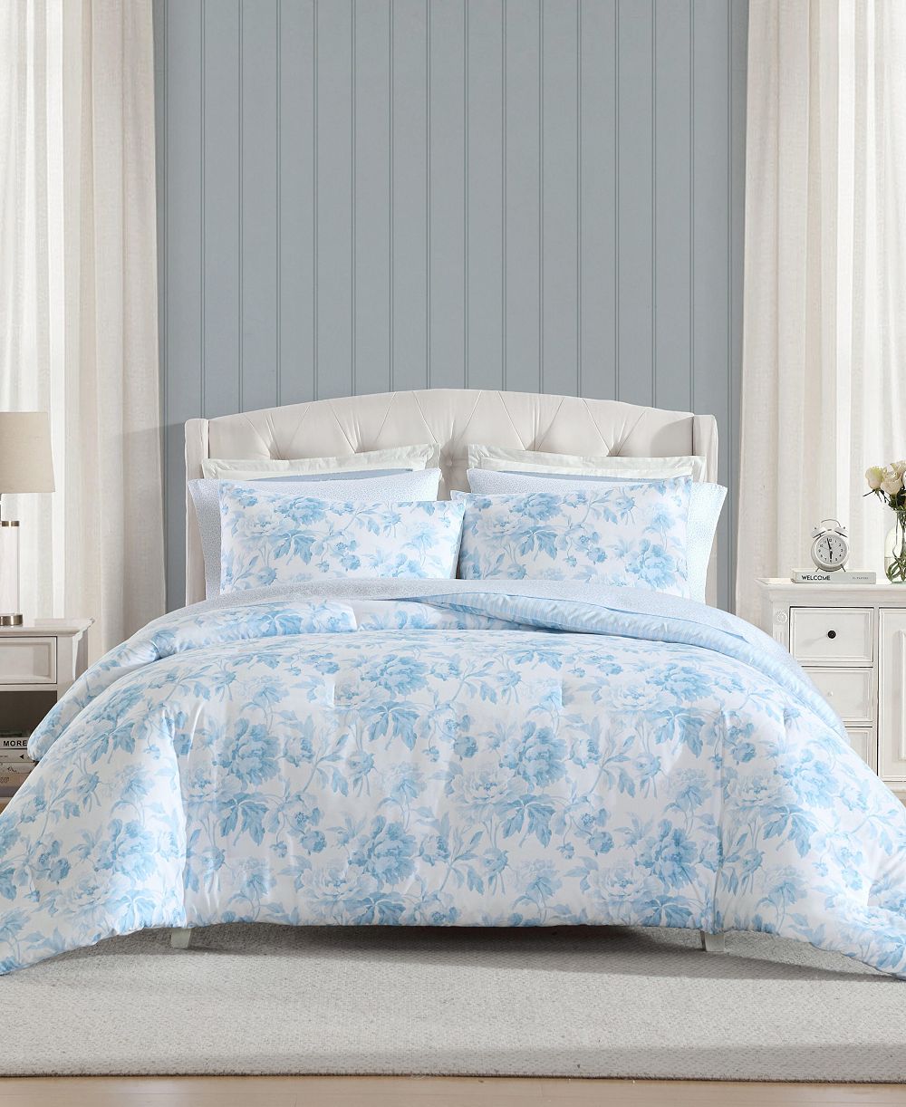 Комплект из 5 предметов для постели Laura Ashley Anja Textured Toile Washed Microfiber, Twin XL