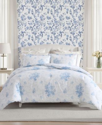 Laura Ashley Sophia Cotton 3-Pc. Duvet Cover Set, King