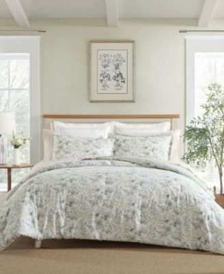 Laura Ashley Bramble Floral Cotton 3-Pc. Comforter Set, Full/Queen
