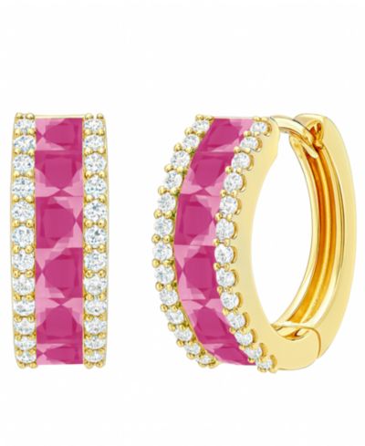 Macy's Серьги с изумрудом и бриллиантами в золоте 14k