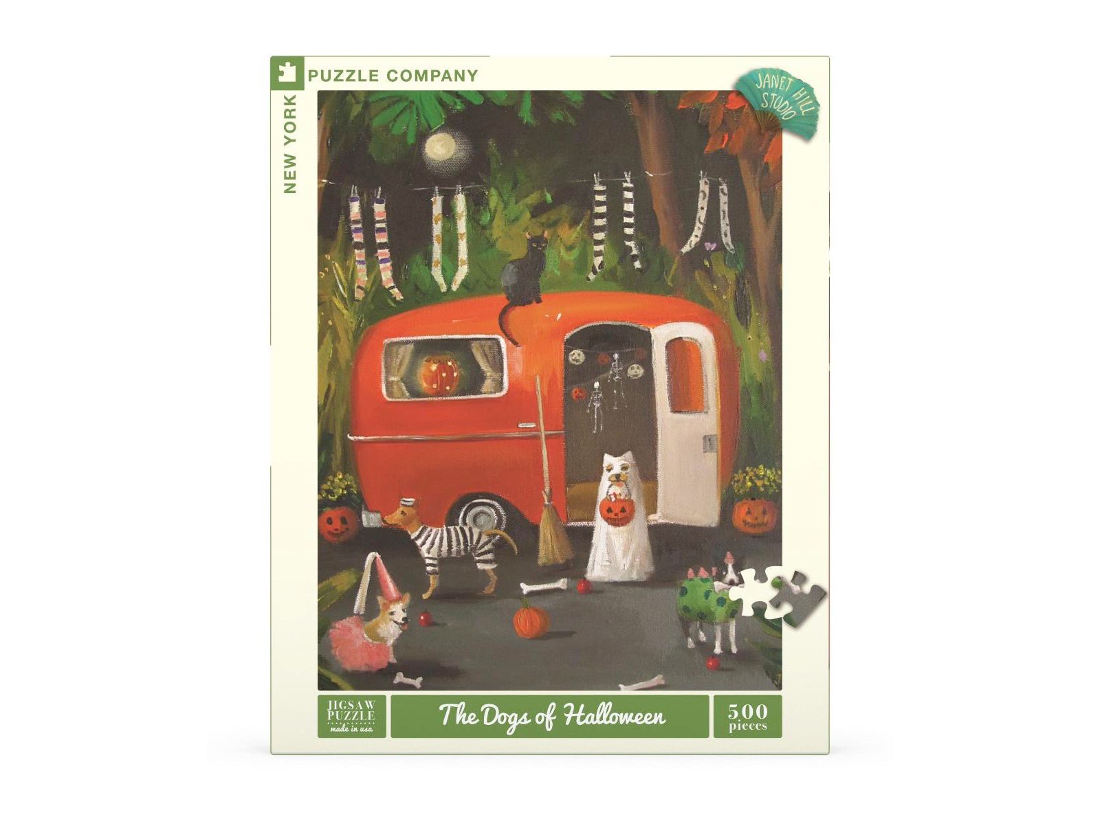 New York Puzzle Company The Dogs of Halloween 500 Piece Puzzle, Ages 10+