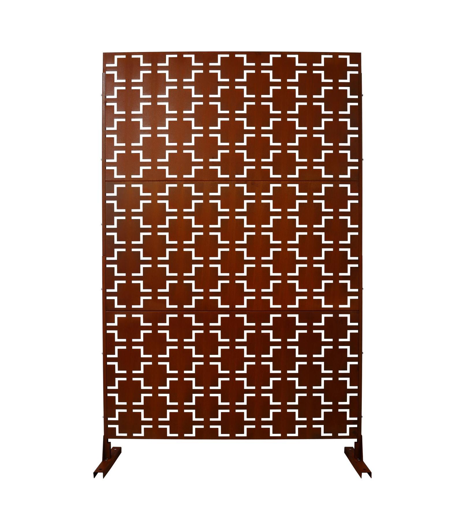 Streamdale Furniture Metal Privacy Screen 76''x48'' Rusty