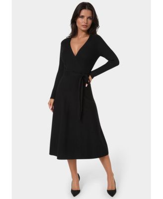 Женское трикотажное миди-платье Bebe Fit and Flare Sweater