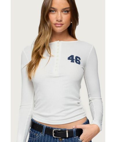 Женский топ Edikted 46 Ribbed Henley