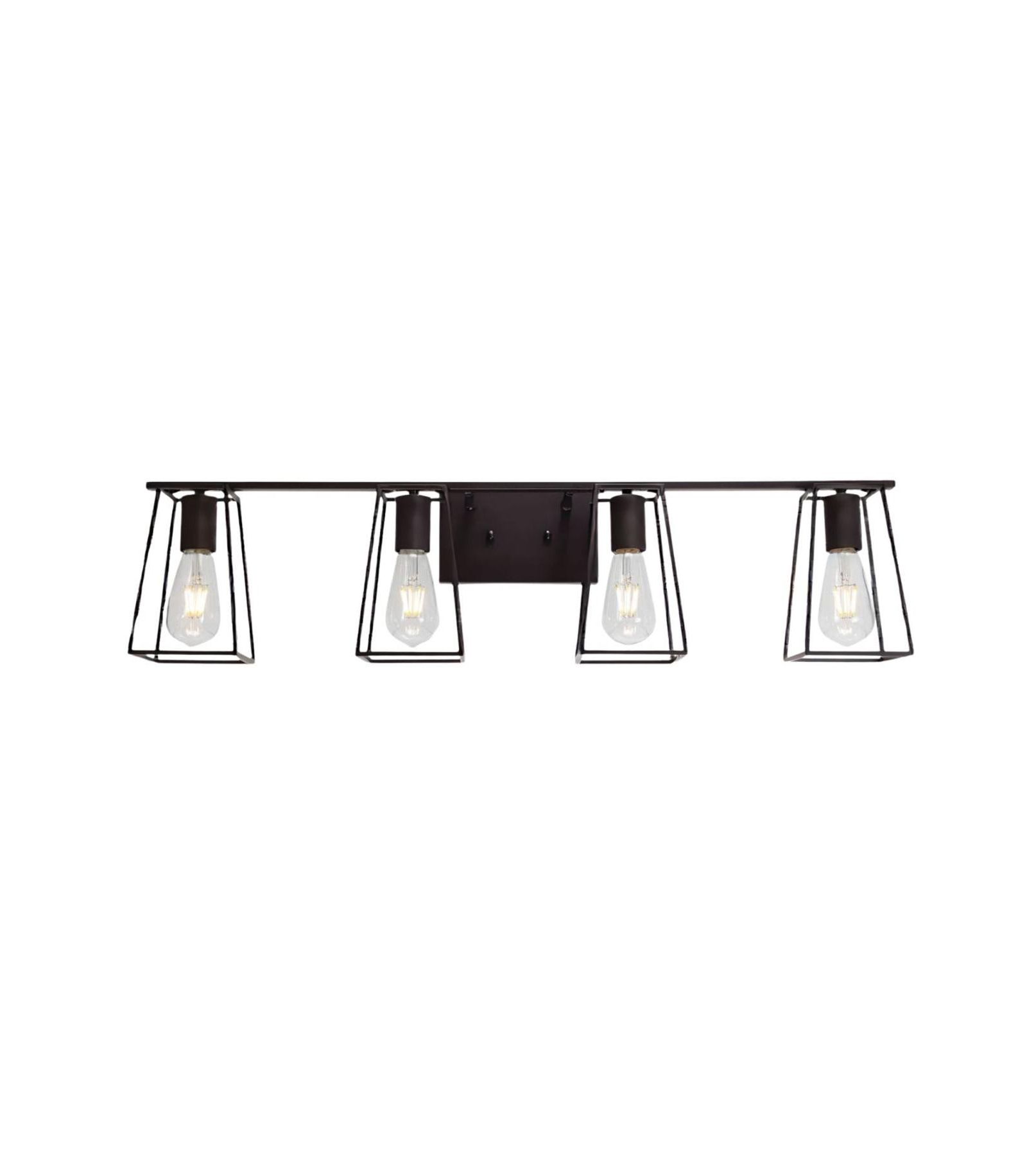 Streamdale Furniture 4-Light Oil Rubbed Bronze Vanity Lights for Bathroom, Industrial Vintage Wall Sconce Lighting with Open Metal Cage