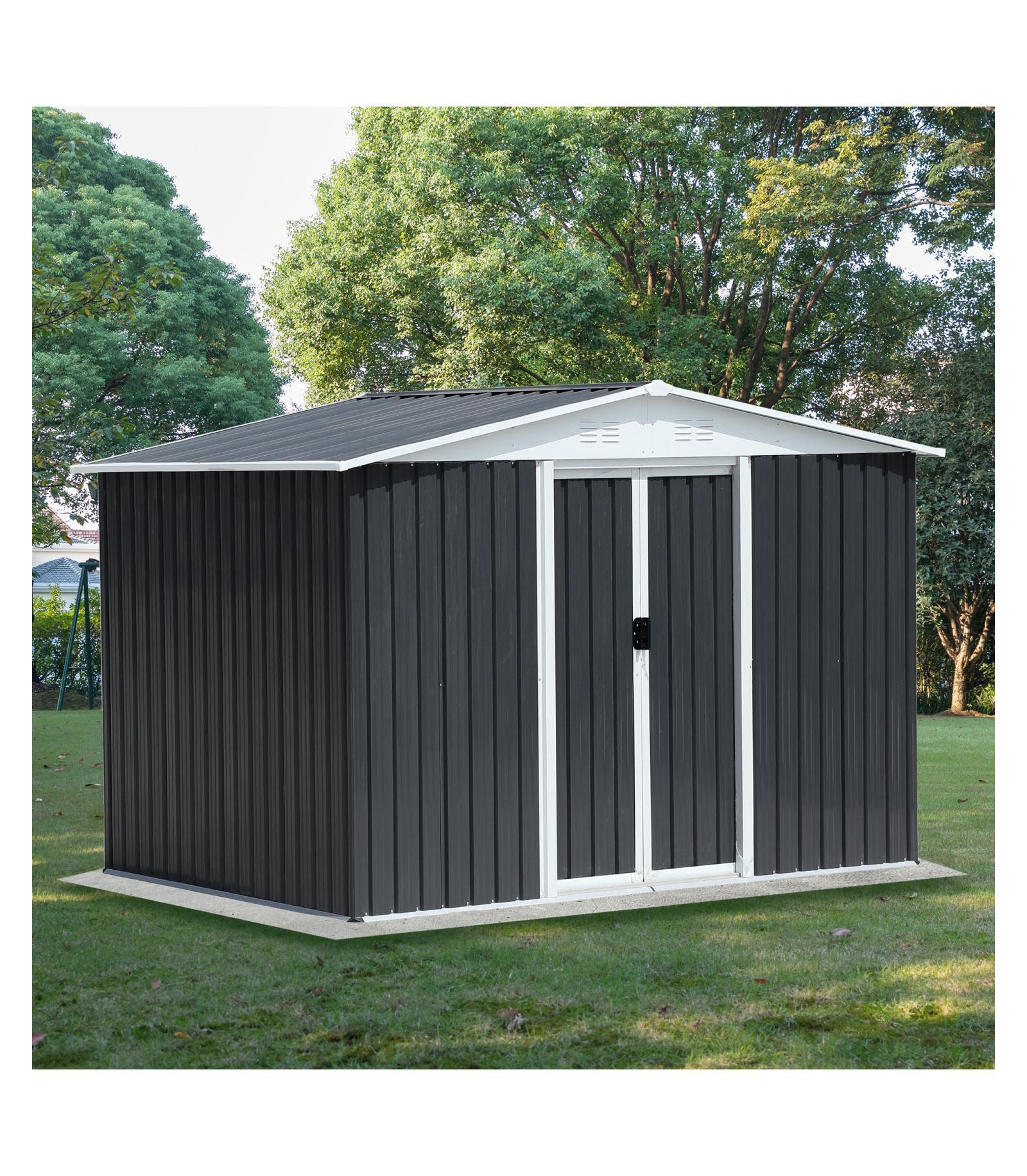 Садовый сарай Streamdale Furniture Apex 8x6 ft с алюминиевым каркасом и раздвижной дверью