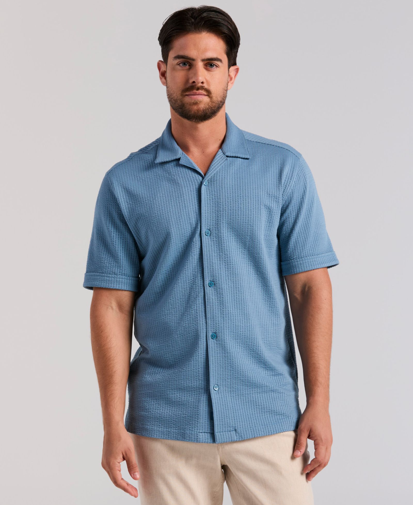 Cubavera Men's Short-Sleeve Seersucker Knit Shirt