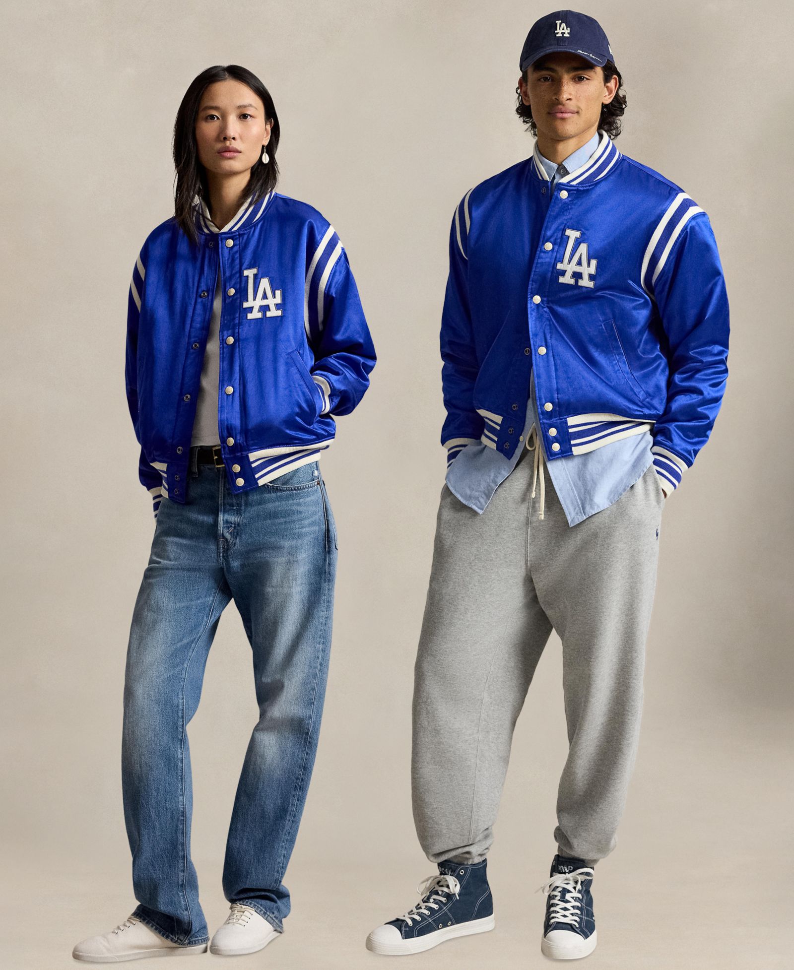Polo Ralph Lauren Men's Dodgers Striped Baseball Jacket