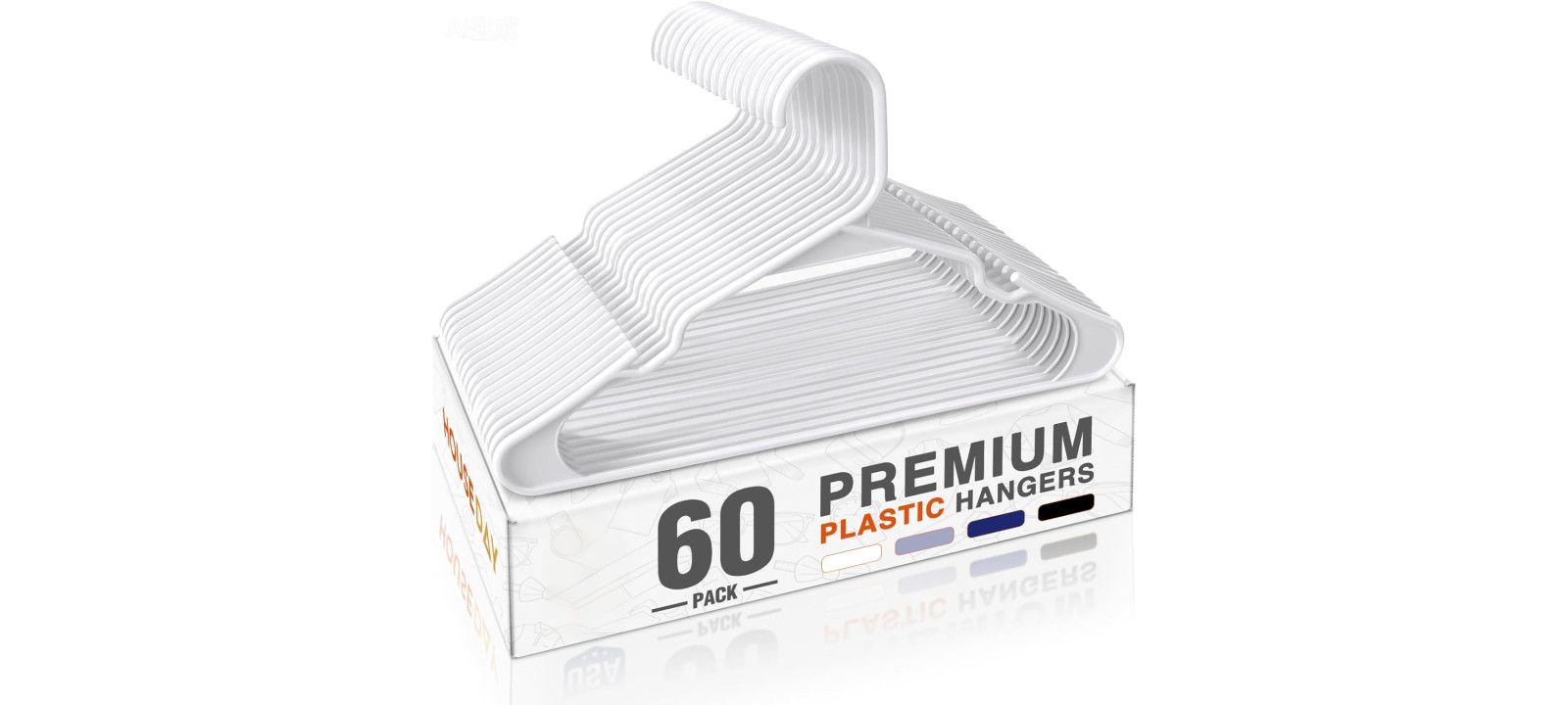 HOUSE DAY Heavy Duty Plastic 60 Pack Notched Hangers