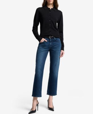 7 For All Mankind Women's Calie Straight Leg Ankle Jeans