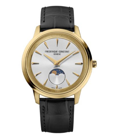 Мужские часы Frederique Constant Moneta Moonphase с коричневым ремешком, 37mm