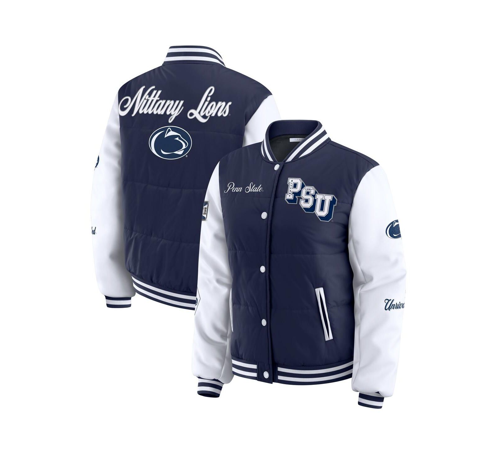 Женская куртка WEAR by Erin Andrews Navy Penn State Nittany Lions Varsity Puffer
