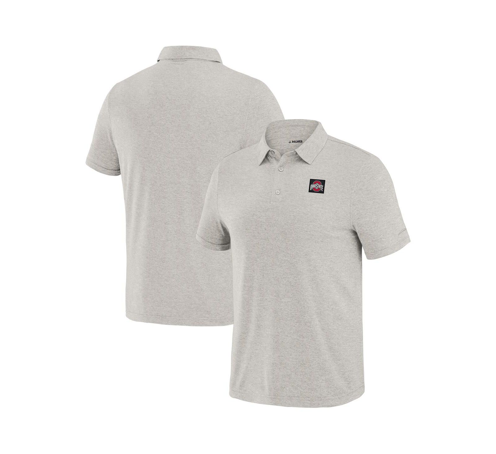 J. Palmer Men's White Ohio State Buckeyes Four Down Polo Shirt