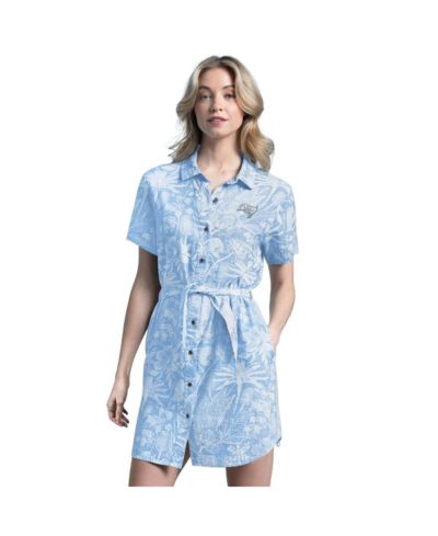 Margaritaville Women's Blue Tampa Bay Buccaneers Palm Linen Dress