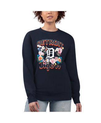 Женский свитшот G-III 4Her by Carl Banks Navy Detroit Tigers Flowers Graphic Pullover