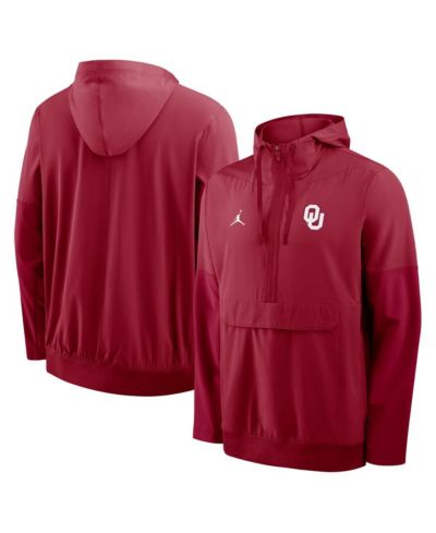 Nike Men's Crimson Oklahoma Sooners Anorak Half-Zip Hoodie Jacket