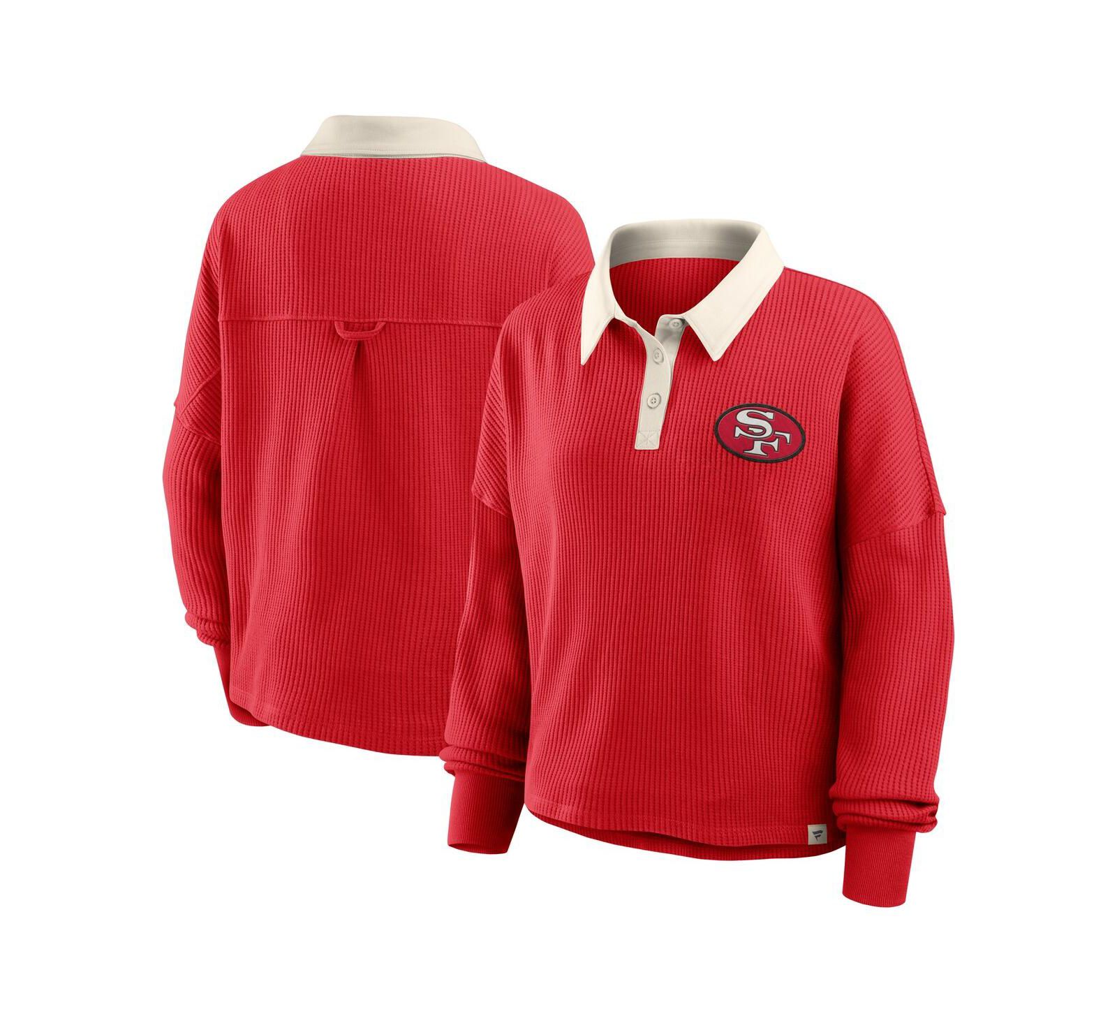 Fanatics Women's Scarlet San Francisco 49ers Oversized Hometown Premium Thermal Long Sleeve Shirt
