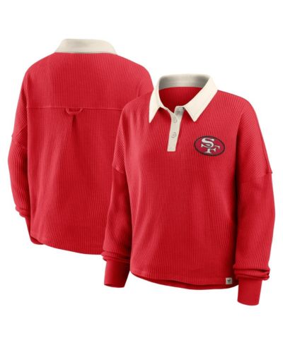 Fanatics Women's Scarlet San Francisco 49ers Oversized Hometown Premium Thermal Long Sleeve Shirt