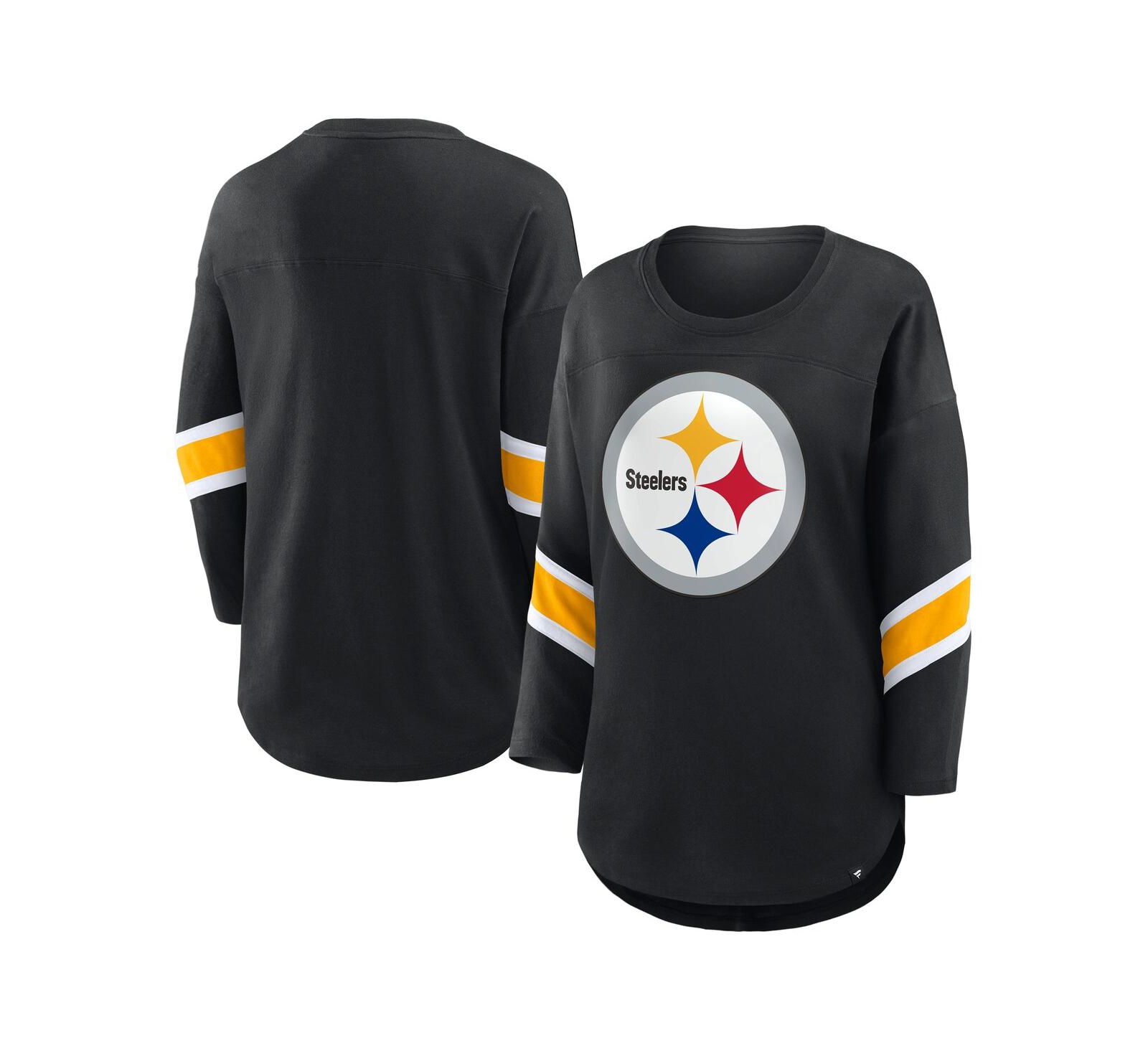 Женская футболка Fanatics Black Pittsburgh Steelers Redzone 3/4-Sleeve