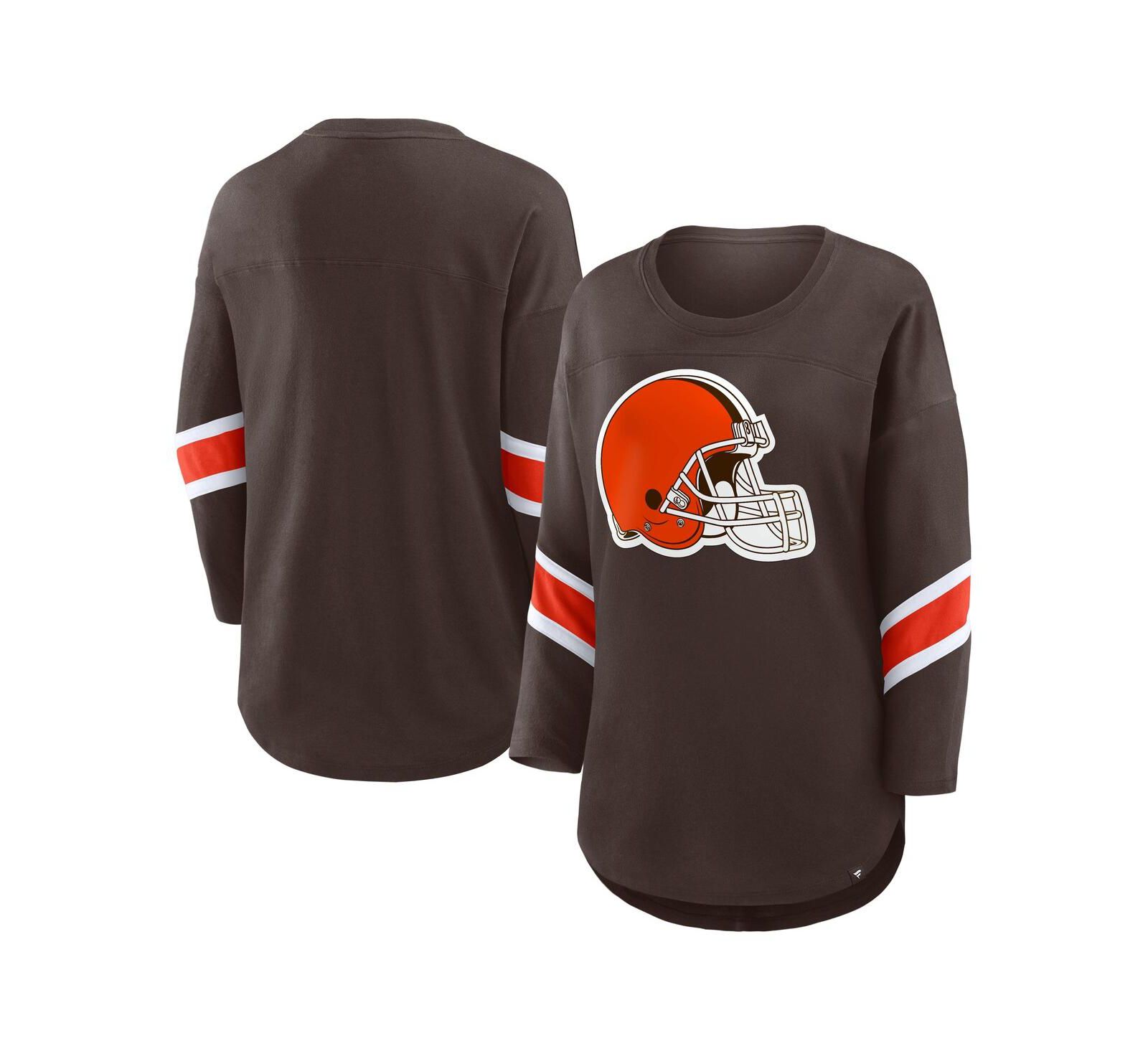 Женская футболка Fanatics Brown Cleveland Browns Redzone, с рукавом 3/4