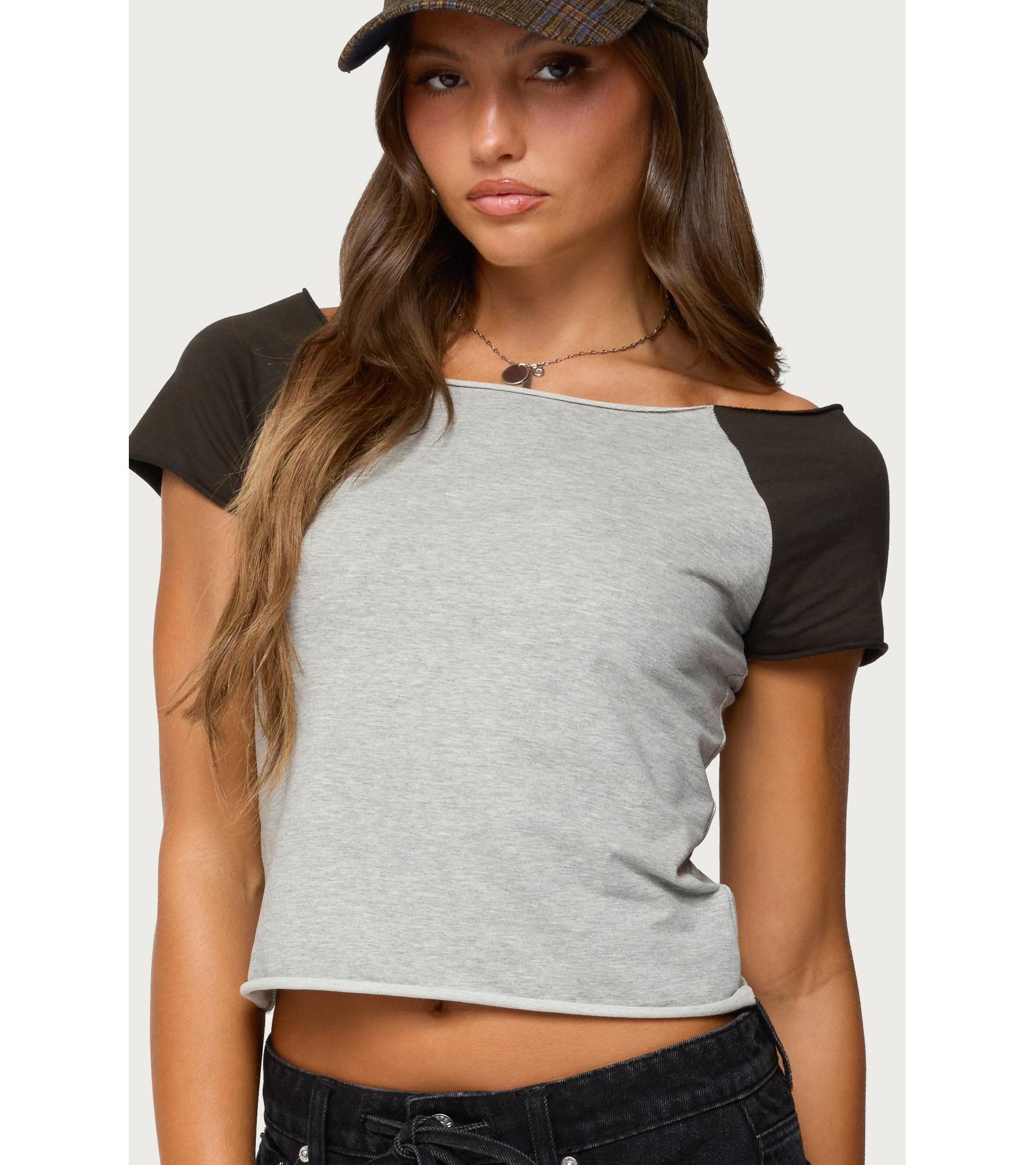 Edikted Women's Liva Contrast Raglan T Shirt