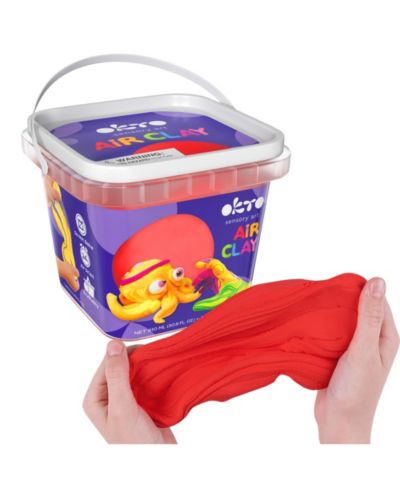 Самозатвердевающая глина OKTO Air-Dry, красная
