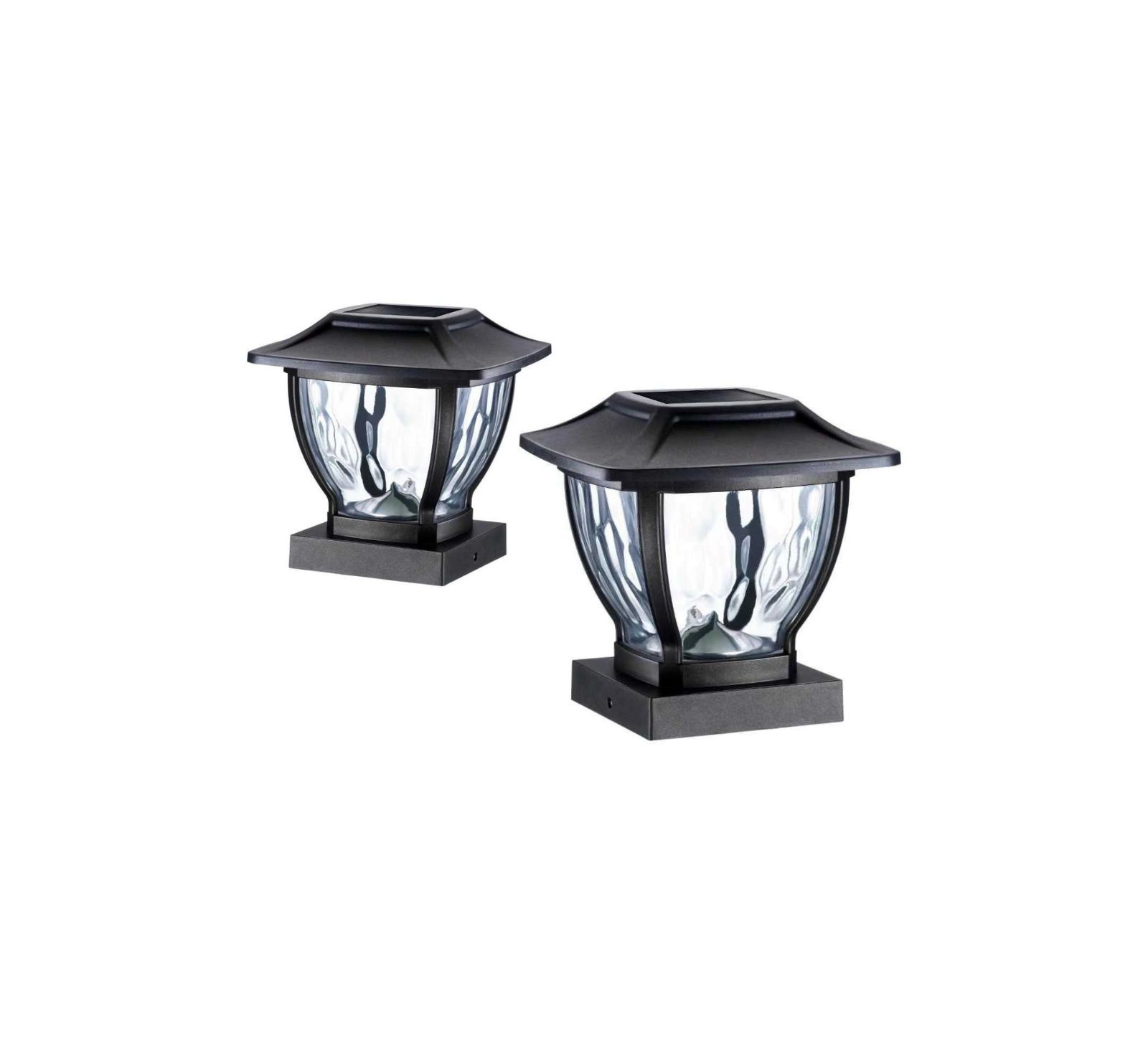 MAXSA Innovations Solar Wave Glass Post and Fence Cap & Deck Railing Lights - 2 Lights