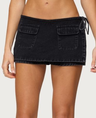 Женская мини-юбка-шорты Edikted Giselle Wrap Denim