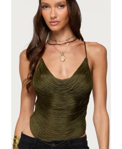 Топ Edikted Women's Elenie Fringed Cowl Neck
