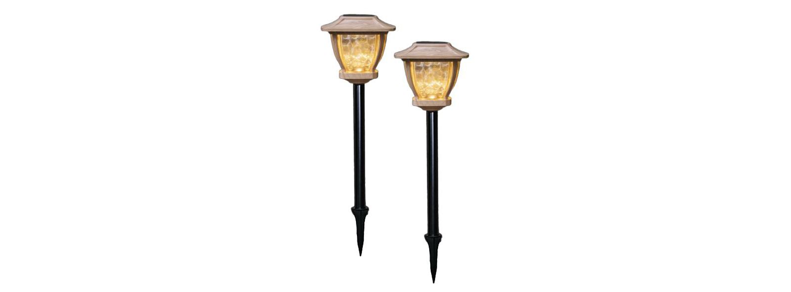 MAXSA Innovations 2-Pack Solar Wave Glass-Style Super Bright LED Path Lights