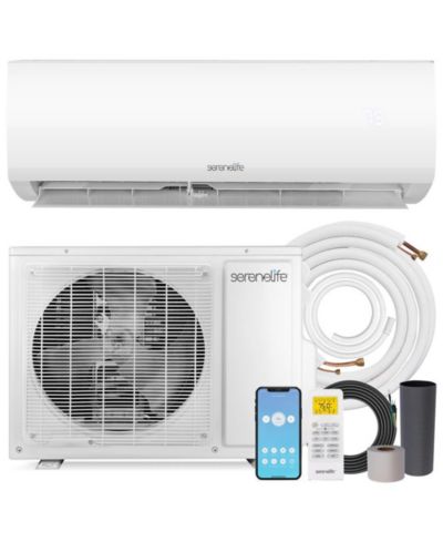 SereneLife 12000 BTU Indoor and Outdoor Mini Split AC Unit Kit - 115V Smart Cooling & Heating Mini Split AC with WiFi, Includes Installation Kit