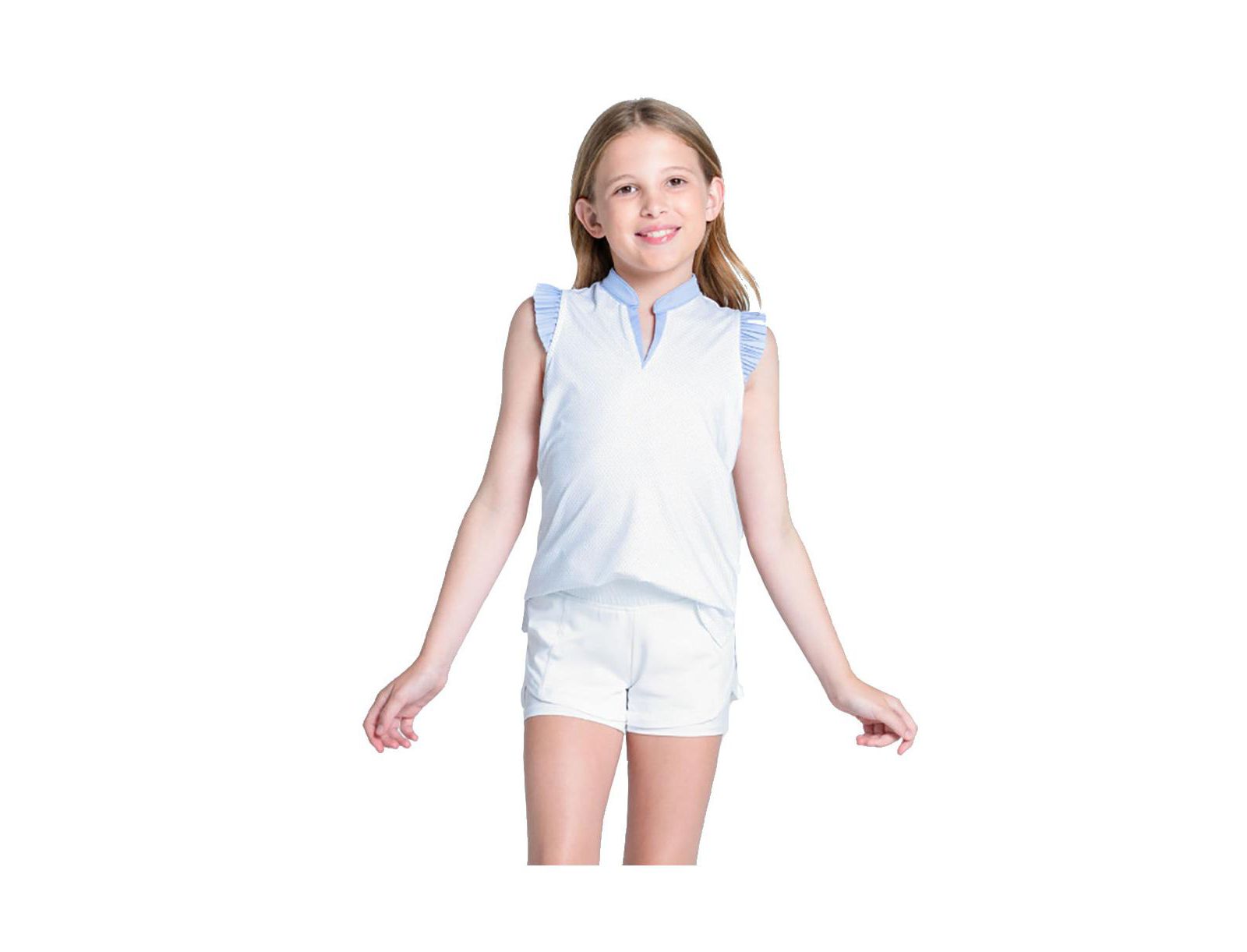 Детское поло Lucky In Love Girls Lovely Pleat Sleeveless Golf