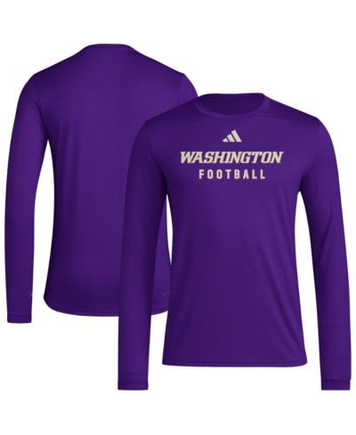 Adidas Men's Purple Washington Huskies Locker Practice Football Pre-Game Long Sleeve T-Shirt