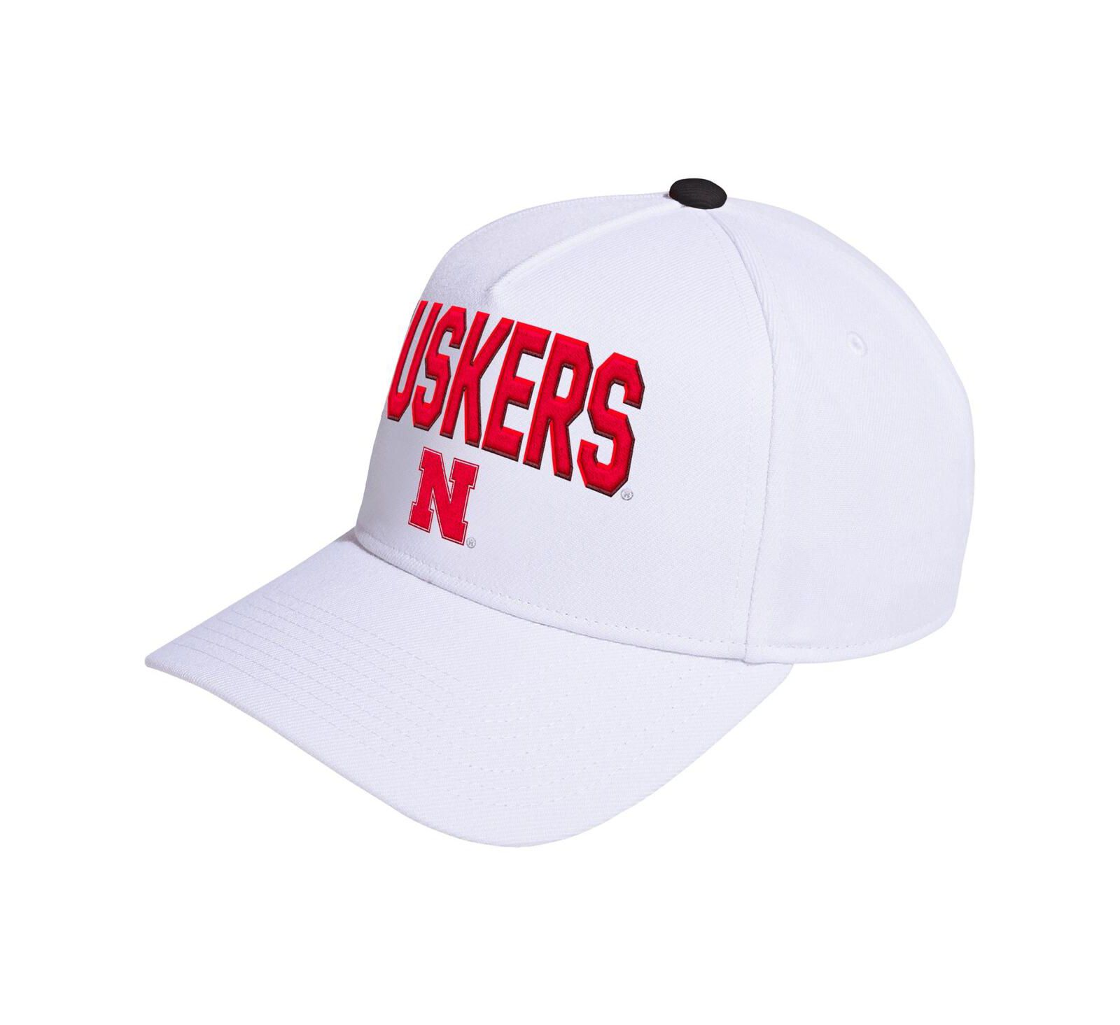 Adidas Men's and Women's White Nebraska Huskers Locker Room A-Frame Adjustable Hat