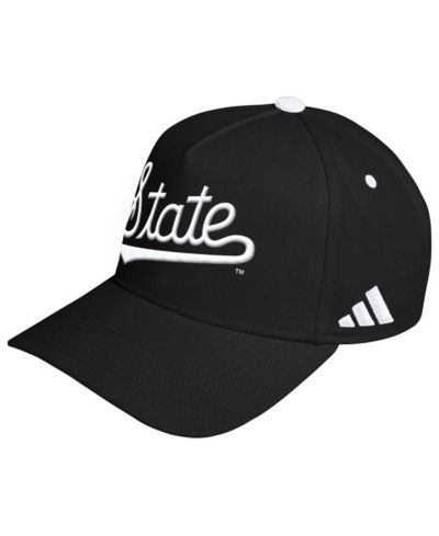 Adidas Men's and Women's Black Mississippi State Bulldogs Blackout A-Frame Adjustable Hat