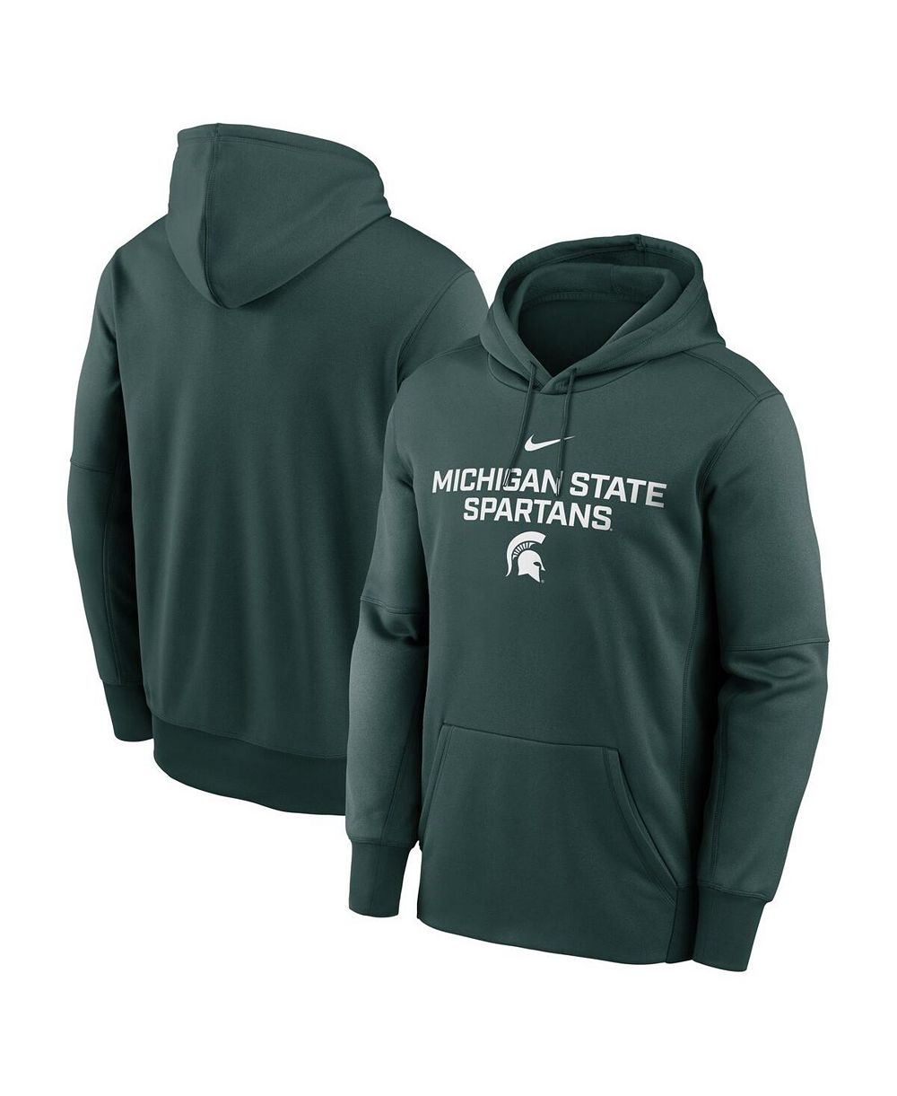 Nike Men's Green Michigan State Spartans Team Stacked Performance Pullover Hoodie