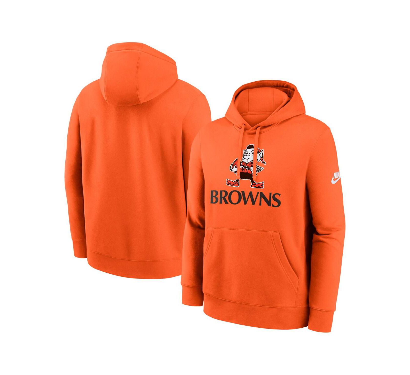 Мужское худи Nike Orange Cleveland Browns Best Season Rewind Club Pullover