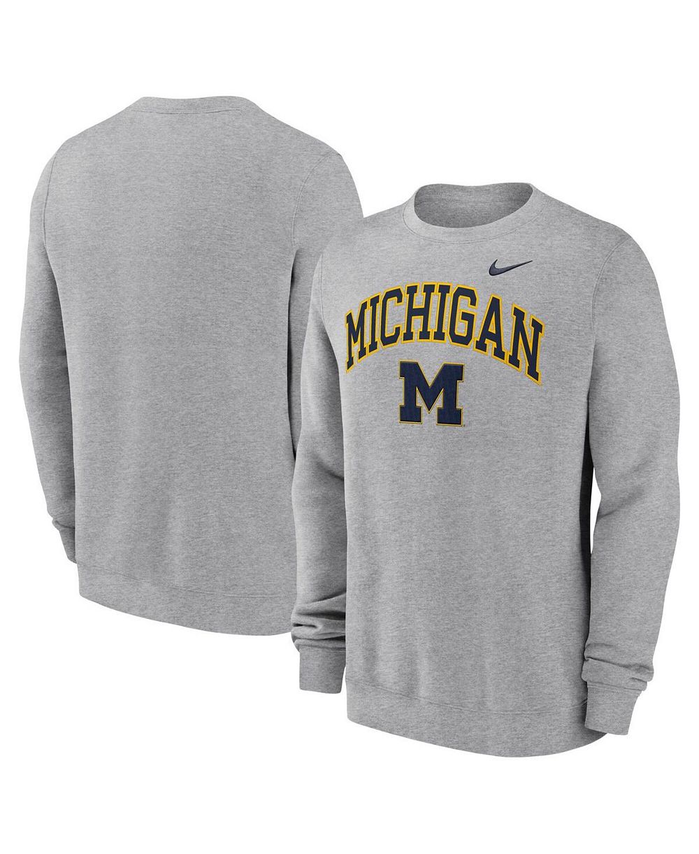 Мужской свитшот Nike Gray Michigan Wolverines Arch Pullover
