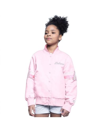 Детская куртка Starter Big Boys and Girls Light Pink Los Angeles Lakers Arena Full-Snap Varsity Jacket
