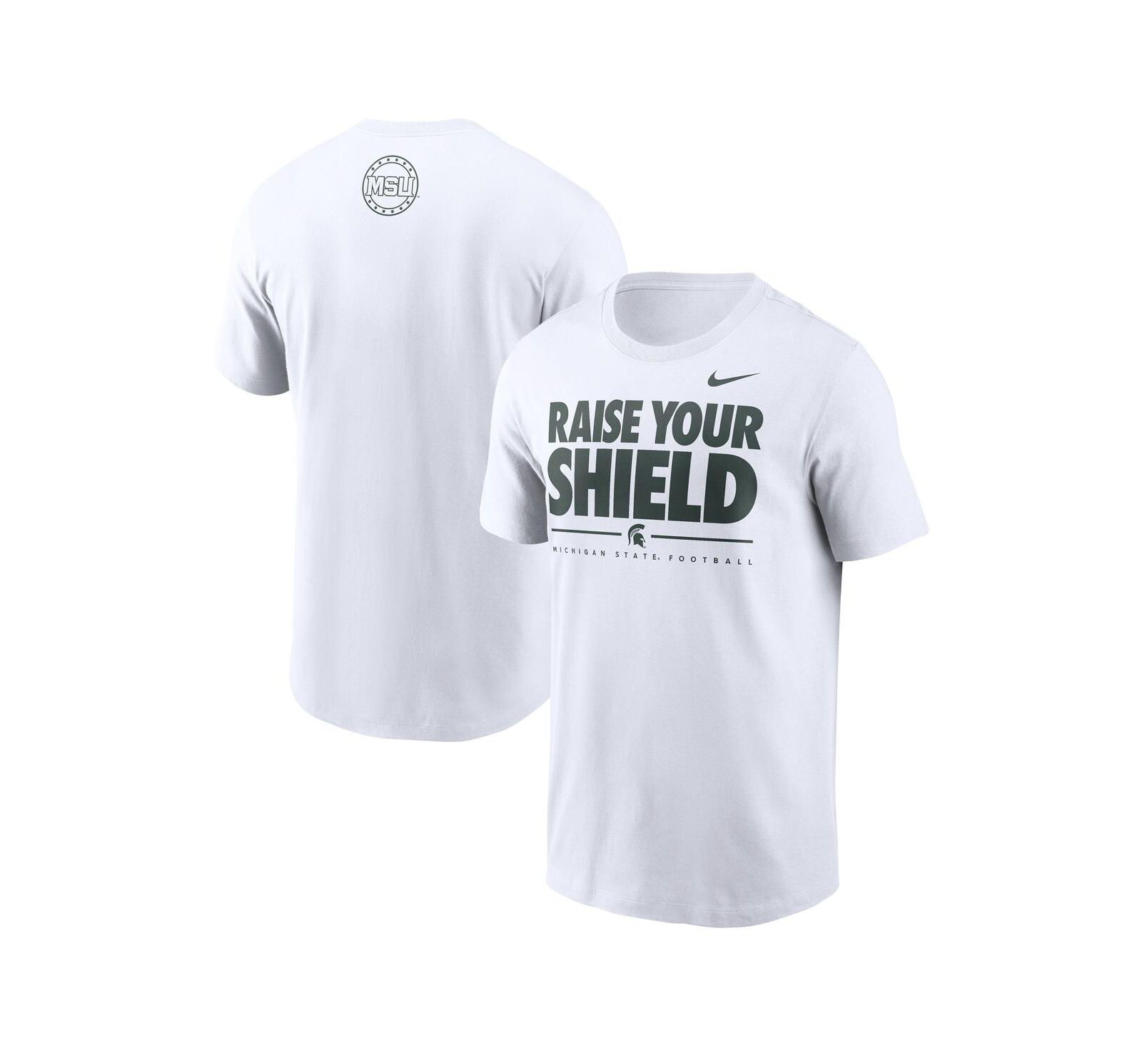 Nike Men's White Michigan State Spartans 2025 Football Fan Raise Your Shield T-Shirt