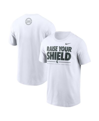 Nike Мужская белая футболка фаната Michigan State Spartans 2025 Football Raise Your Shield