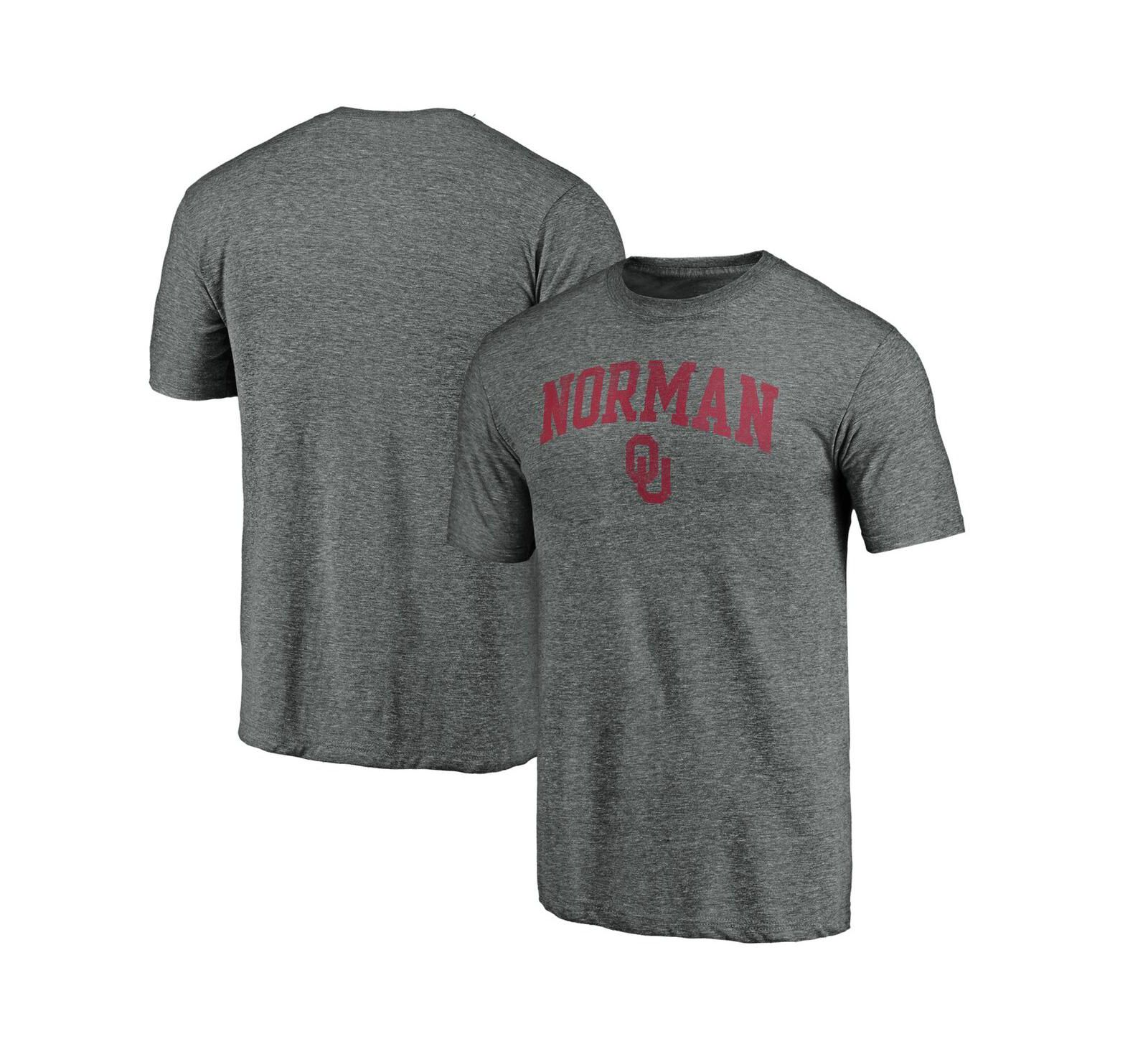 Fanatics Mto Label Men's Heather Gray Oklahoma Sooners Arched City Tri-Blend T-Shirt