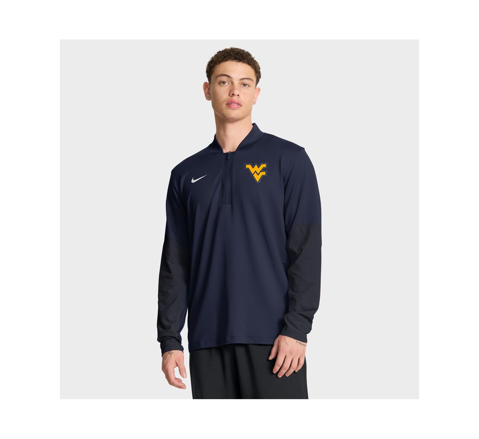 Nike Мужской Navy West Virginia Mountaineers One Goal Performance Half-Zip Pullover Sweatshirt