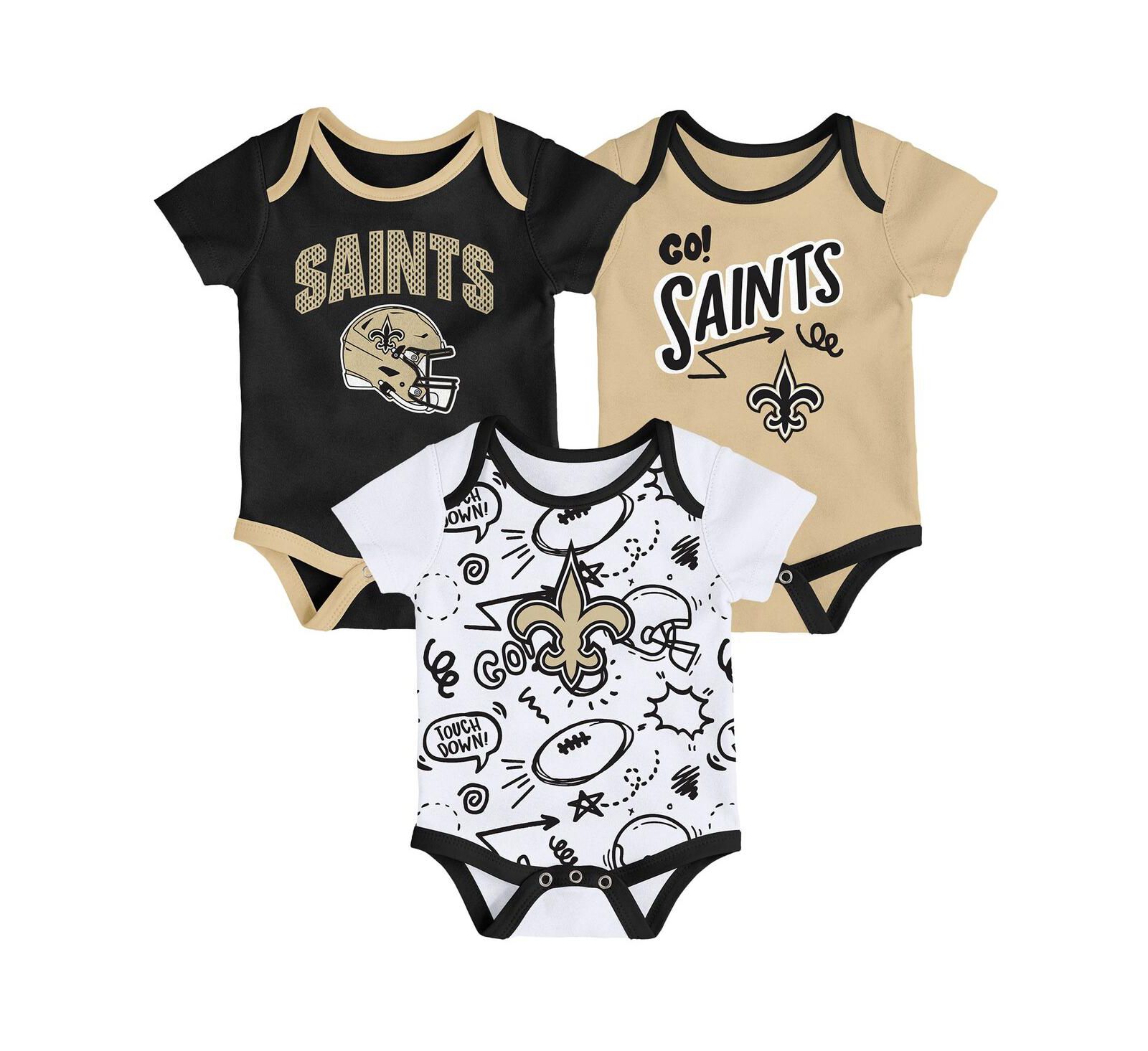 Outerstuff Детский набор из 3-х предметов New Orleans Saints, боди для игры