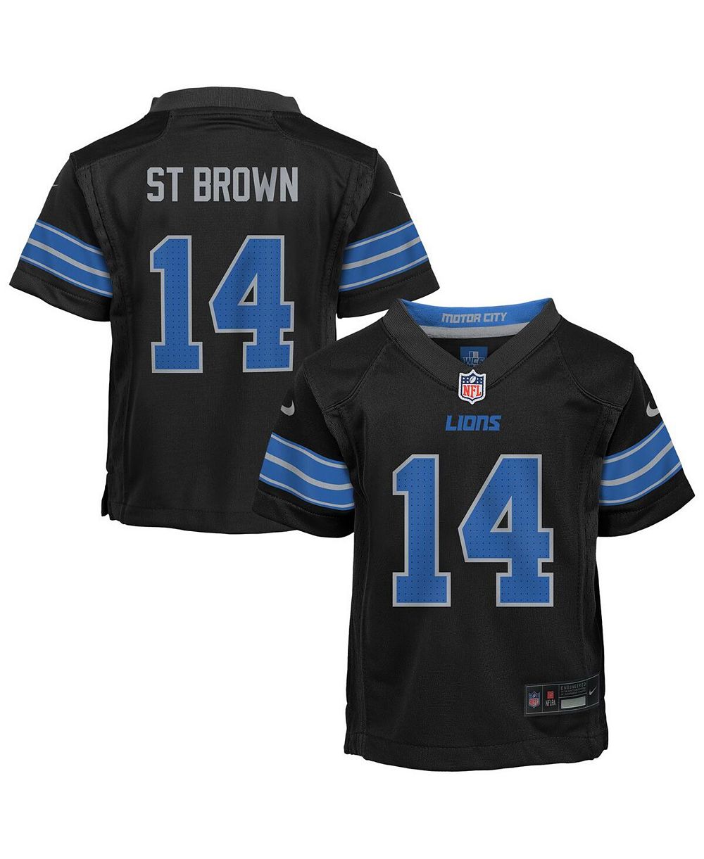 Детская игровая джерси Nike Amon-Ra St. Brown Black Detroit Lions Alternate Player