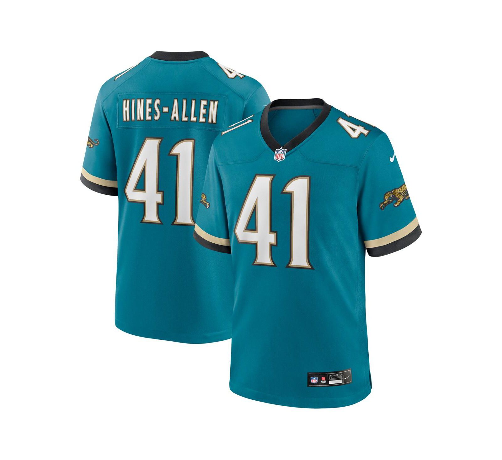 Мужская джерси Nike Josh Hines-Allen Teal Jacksonville Jaguars Prowler Throwback Player Game