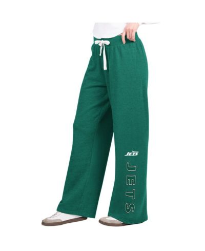 G-III 4Her by Carl Banks Women's Green New York Jets Field Wide Leg Sweatpants
