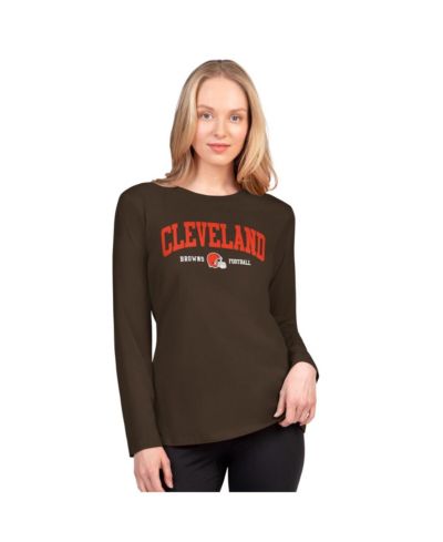 Женская футболка G-III 4Her by Carl Banks Brown Cleveland Browns Best Play Long Sleeve